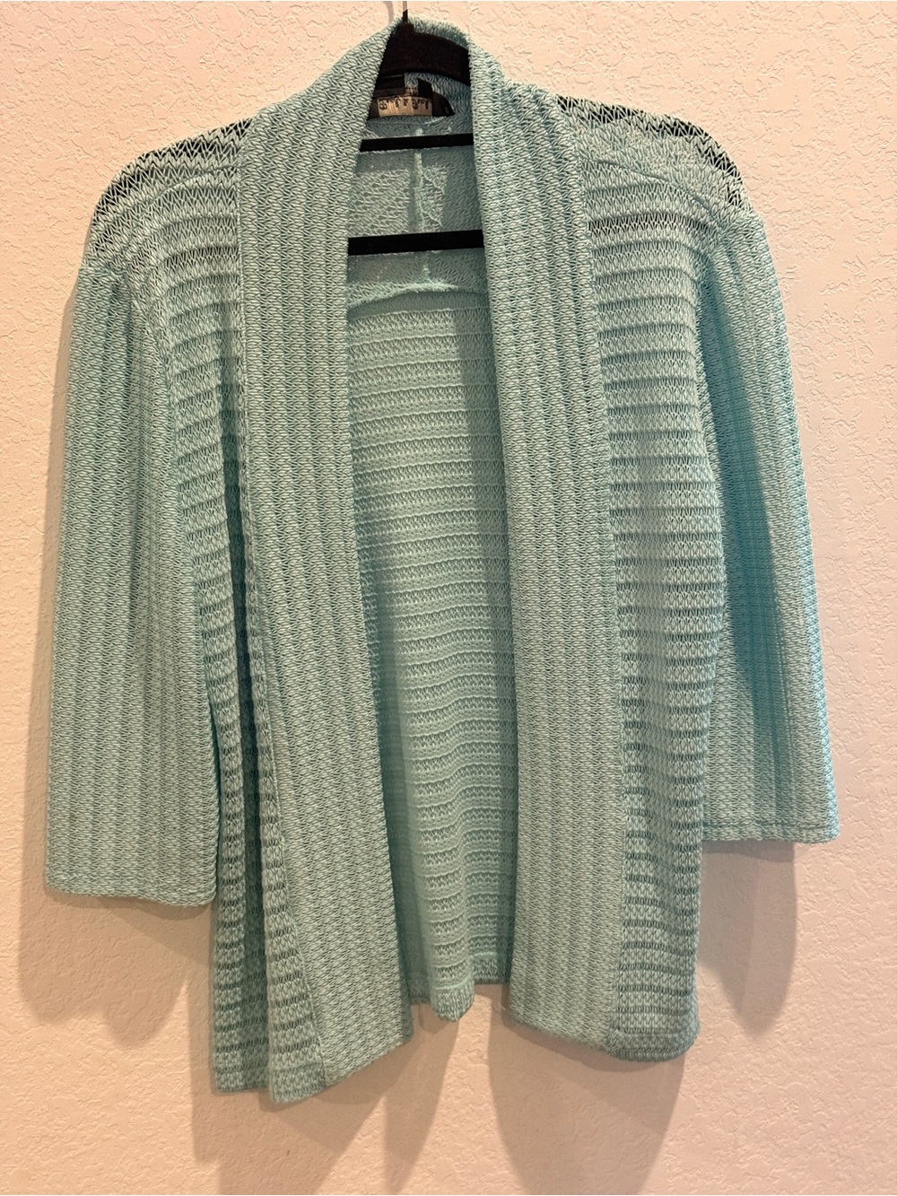 Peck & Peck Mint‎ Open-Front Knit Cardigan